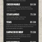 Menu Texas burger Casablanca June 2023 433421